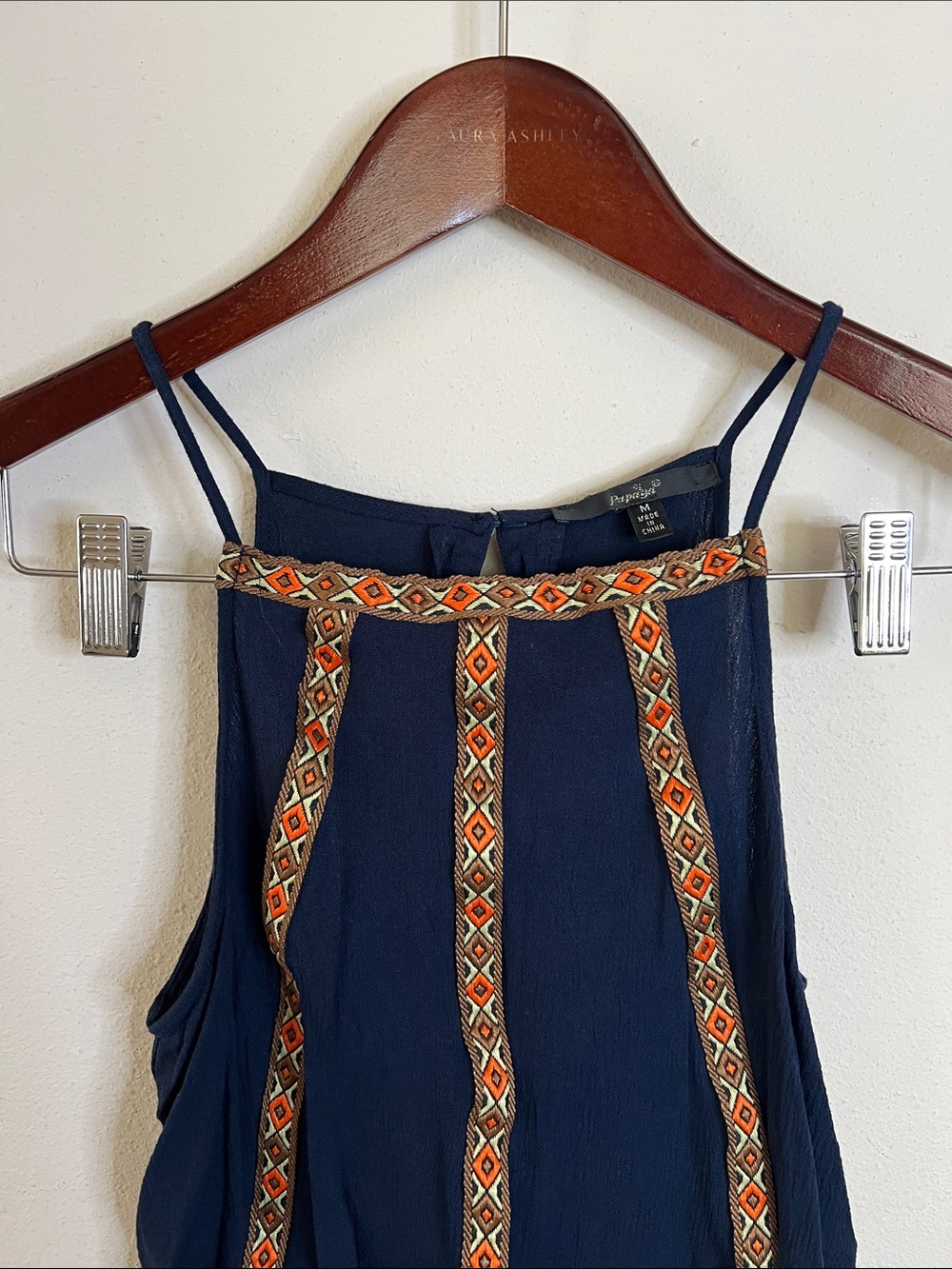 Papaya Tank Top Boho Blue Tassles Summer Size Medium - Picture 4 of 11